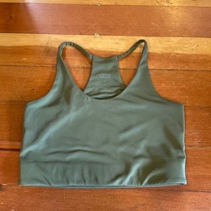 Girlfriend Collective Cropped Tank/Longline Bra in Olive Size S
